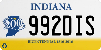 IN license plate 992DIS