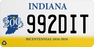 IN license plate 992DIT