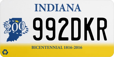 IN license plate 992DKR