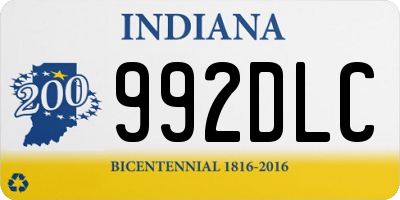 IN license plate 992DLC