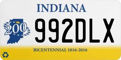 IN license plate 992DLX