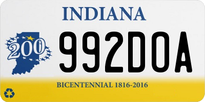 IN license plate 992DOA