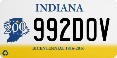 IN license plate 992DOV