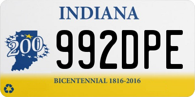 IN license plate 992DPE