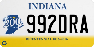 IN license plate 992DRA