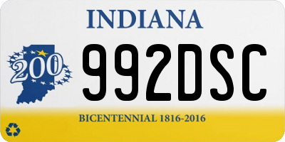 IN license plate 992DSC