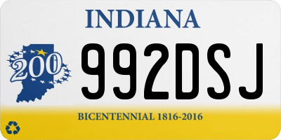 IN license plate 992DSJ