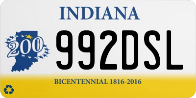 IN license plate 992DSL