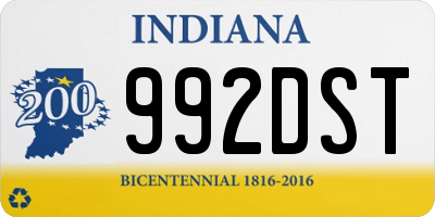 IN license plate 992DST