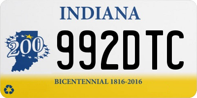 IN license plate 992DTC