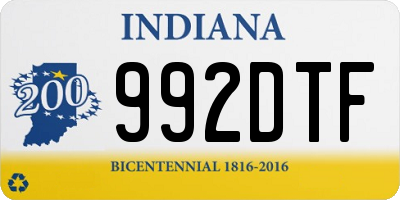 IN license plate 992DTF