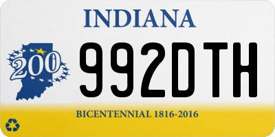 IN license plate 992DTH