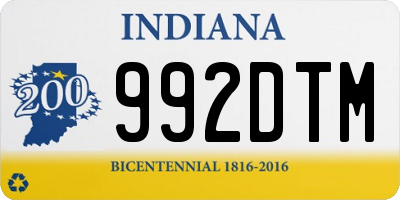 IN license plate 992DTM