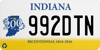 IN license plate 992DTN