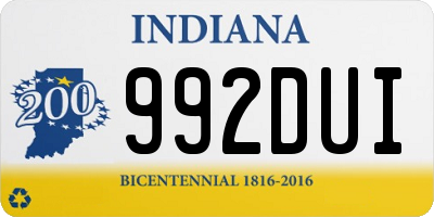 IN license plate 992DUI
