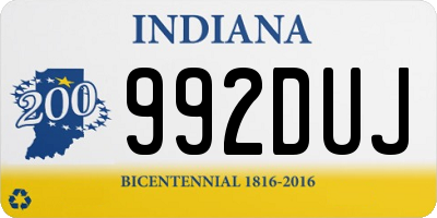 IN license plate 992DUJ