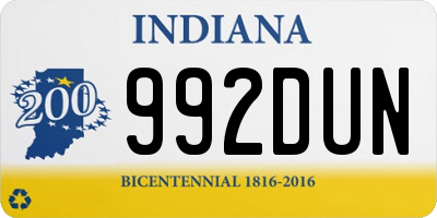 IN license plate 992DUN