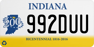 IN license plate 992DUU