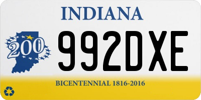 IN license plate 992DXE