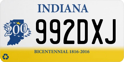 IN license plate 992DXJ