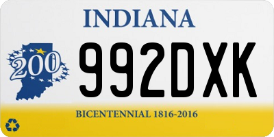 IN license plate 992DXK