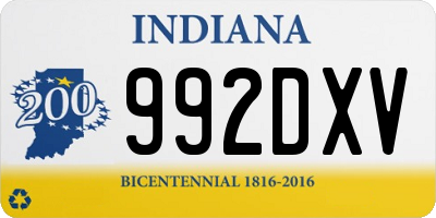 IN license plate 992DXV