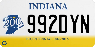 IN license plate 992DYN