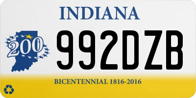 IN license plate 992DZB