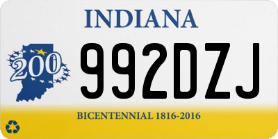 IN license plate 992DZJ