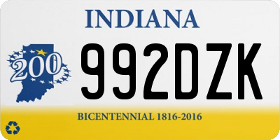 IN license plate 992DZK