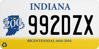 IN license plate 992DZX