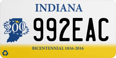 IN license plate 992EAC