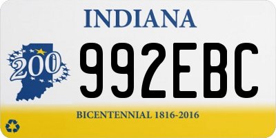 IN license plate 992EBC