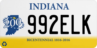 IN license plate 992ELK