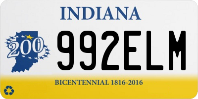 IN license plate 992ELM