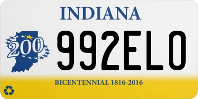 IN license plate 992ELO