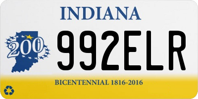 IN license plate 992ELR