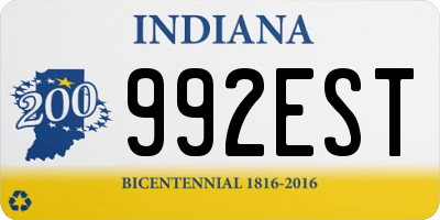 IN license plate 992EST