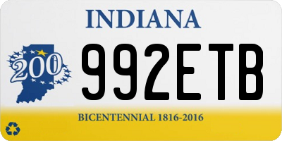 IN license plate 992ETB