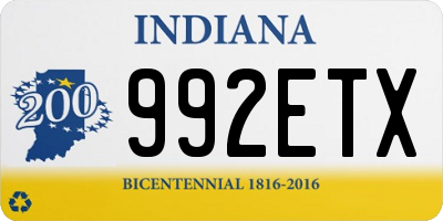 IN license plate 992ETX