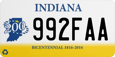 IN license plate 992FAA