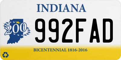 IN license plate 992FAD