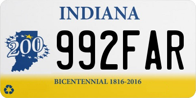 IN license plate 992FAR