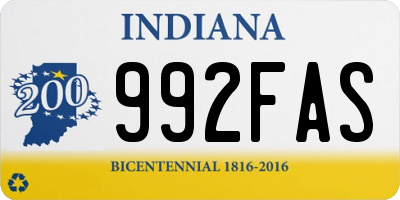 IN license plate 992FAS