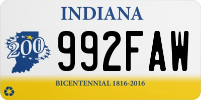 IN license plate 992FAW