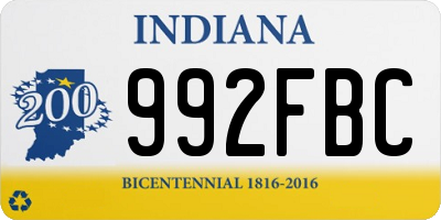 IN license plate 992FBC