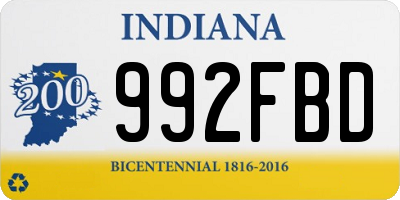 IN license plate 992FBD