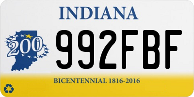 IN license plate 992FBF