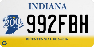 IN license plate 992FBH