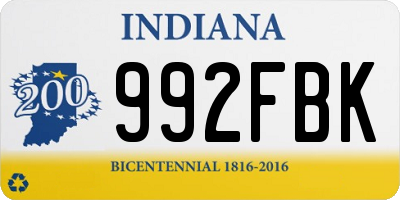 IN license plate 992FBK